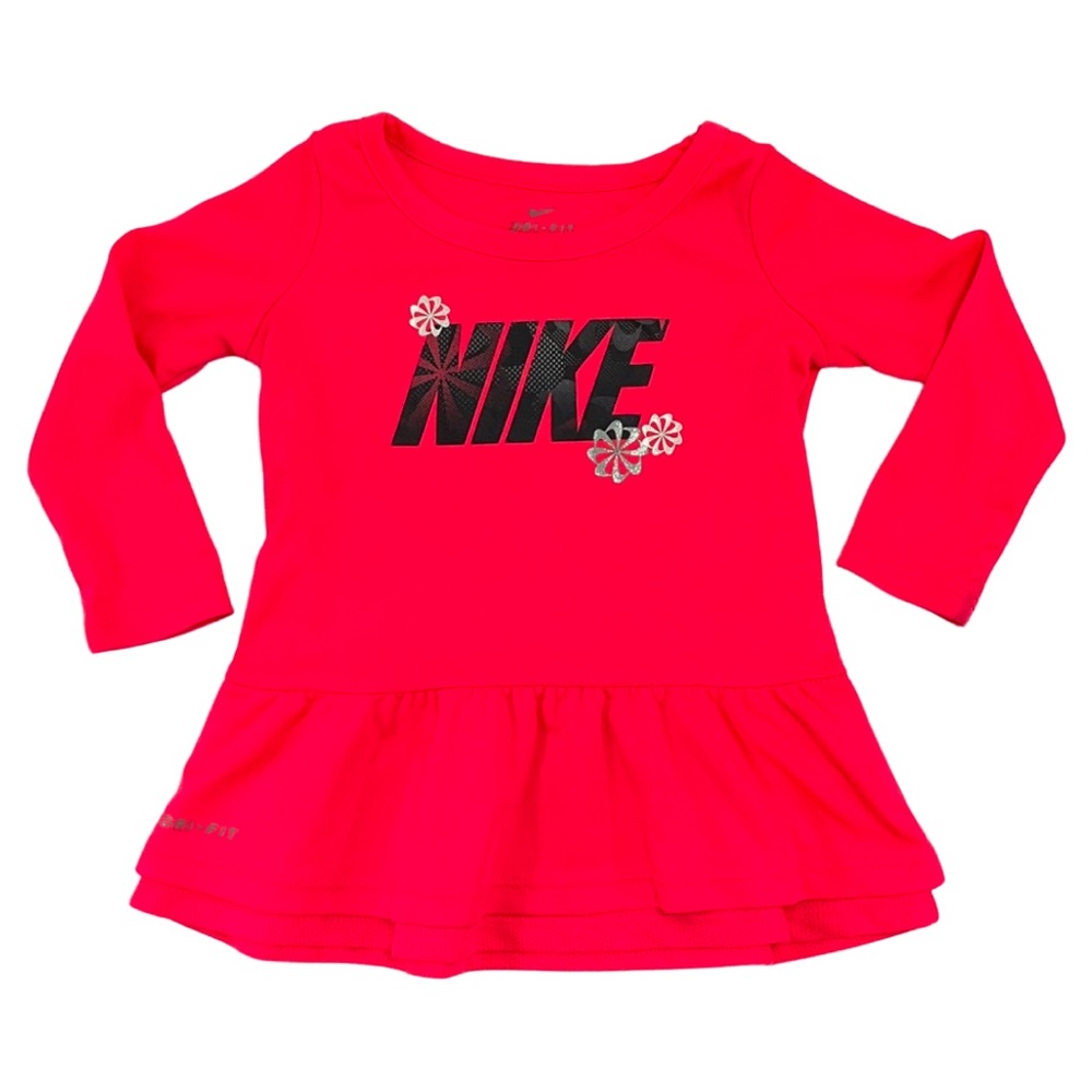 Nike DriFit Ruffle Top- Girls M- Hot Pink